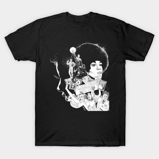 My Superheroes are BLACK! Black and White illustration T-Shirt-TOZ